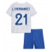 Frankrike Lucas Hernandez #21 Bortedraktsett Barn VM 2022 Korte ermer (+ Korte bukser)